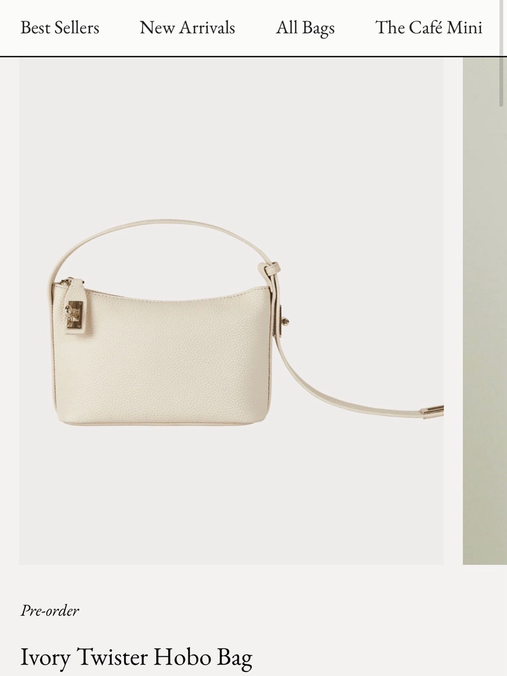 VERAFIED NYC twister hobo bag ivory - Picture 6 of 6